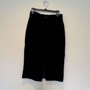 Elegant Black Velvet Midi/Pencil Skirt